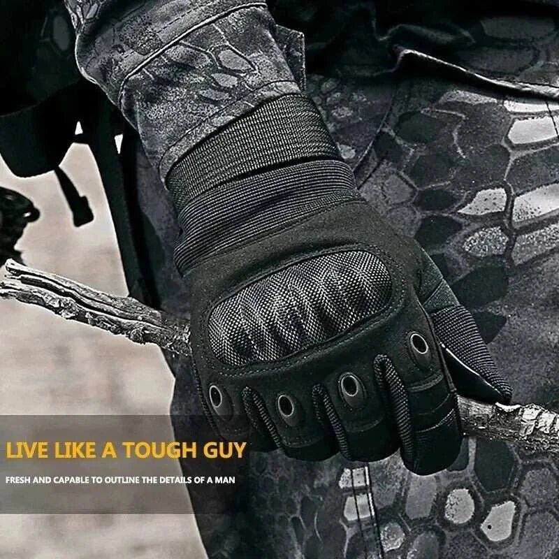 Tactical Carbon Fiber Knuckle Gloves for Riding and Outdoor Work