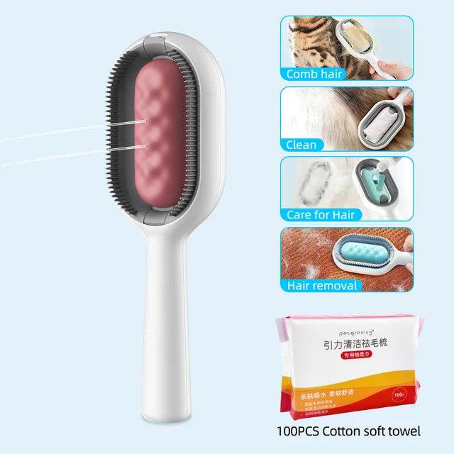 4-in-1 Pet Care Brush for brushing, cleaning, massaging, and fur removal.