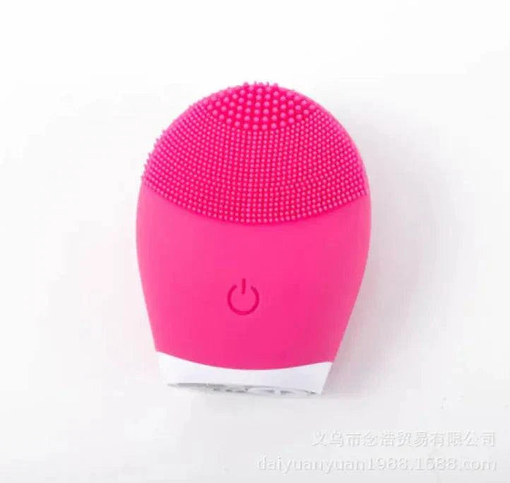 Pink Ultrasonic Silicone Facial Cleansing Brush for deep skin care.