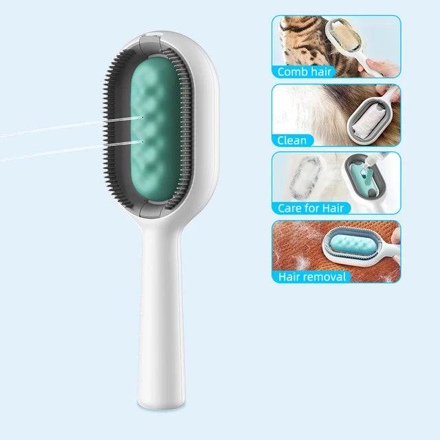 4-in-1 Pet Care Brush for grooming, cleaning, massaging, and fur removal. Suitable for pets.