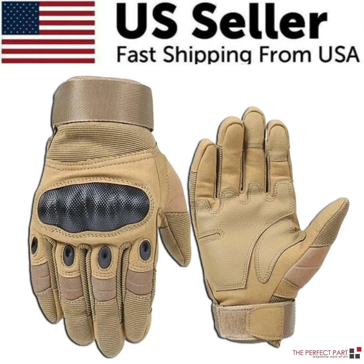 Tactical carbon fiber knuckle gloves for riding and outdoor work, featuring adjustable wrist strap and touchscreen fingertips.